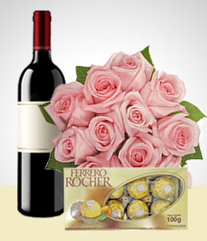 Rosas - Combo Vinho, Romance e Declaraes