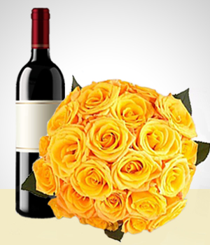 Amor e Romance - Combo Vinho e um Sonho de Rosas